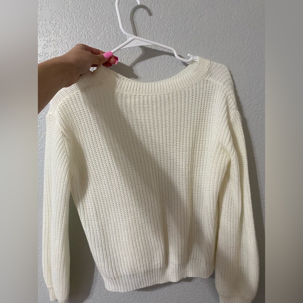 white sweater